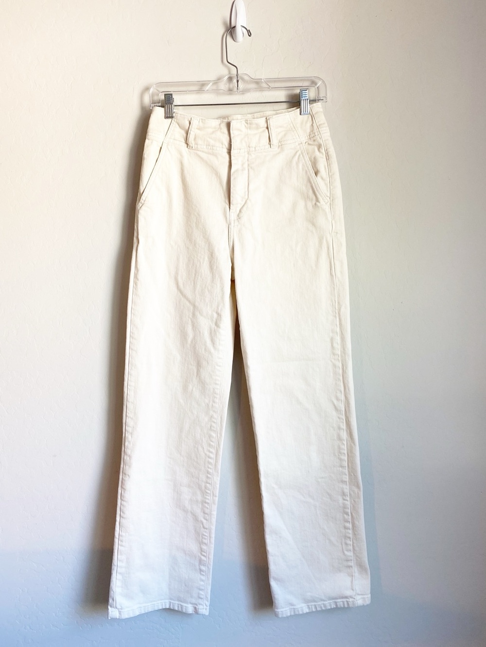 Pilcro Anthropologie Eventide Cream Straight-Leg Trouser Jeans Size 27